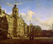Jan van der Heyden The Dam with the New Town Hall oil painting reproduction